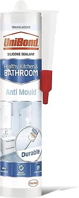 Unibond Silicone Sealant Anti Mould Sanitary Kitchen Bathroom Bath Translucent • £9.98