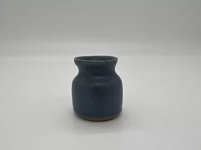 Vintage Miniature Mini Pottery Crock Vase Dollhouse Blue Hand Thrown Signed ‘96 • $22