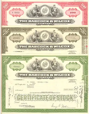 Set Of 3 Babcock & Wilcox Company B&W Stock Certificates • $4.99