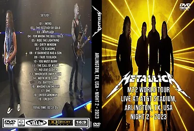 METALLICA 2 Nights At AT&T Stadium Arlington Tx M72 World Tour Night 2 2023 DVD • $29.99
