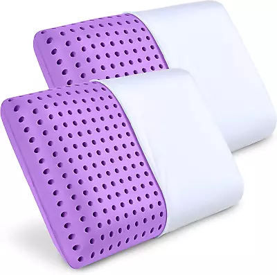 Cooling Memory Foam Pillows 2 Pack Ventilated Lilac Dreamer Bed Pillow Readin • $77.88