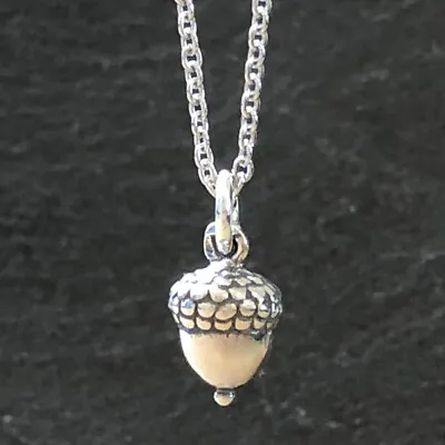 $20 • Buy 3D Petite Acorn Charm Necklace-925 Sterling Silver #C67