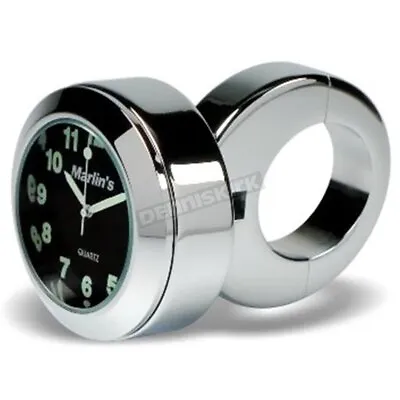 Marlin's Black Face 7/8 -1  Ring Style Handlebar Mount Clock - 150102 • $74.65