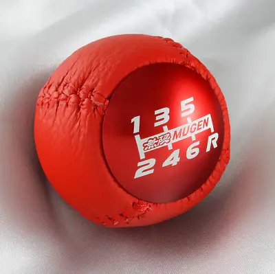 For JDM MUGEN Manual Red 6 Speed  Leather Shift Knob HONDA CRZ Type R Civic FA5 • $71.75