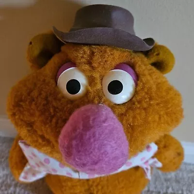 Vintage 1976 14  Fozzie Bear Plush Jim Henson Muppets Fisher Price Doll w/ Hat • $2.99