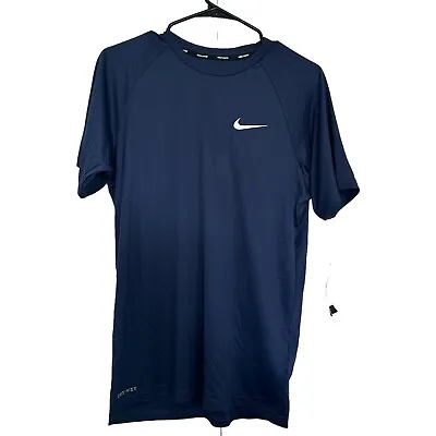 Nike Mens Swim Shirt Size Small Short Sleeve Blue UPF • $19.47