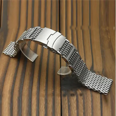 H-Link CO-Shark Stainless Steel Mesh Strap Bracelet Wrist Watch Band 20/22/24mm • $30.95