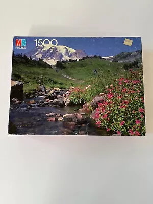 1986 Sealed Box  MB 1500 Pc Puzzle Of Mt. Rainier Nat'l Park Washington.  • $19.95