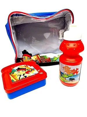 Disney Jake & The Never Land Pirates 3 Piece Lunch Bag Lunch Box And Bottle Set • £6.99