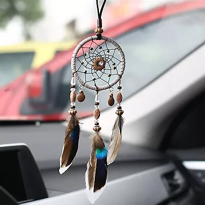 Mini Feather Dream Catcher Ornament Handmade Car Interior Hanging Decor Gift • £7.19