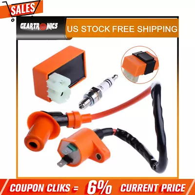 For GY6 50cc -150cc ATV SCOOTER MOPED RACING AC CDI BOX IGNITION COIL SPARK PLU* • $8.99