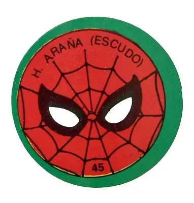 1980 Marvel Superheroes Spiderman Shield Card Disc Pog Argentina Variant #45 • £19.27