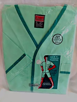 Mens NEW Vintage Ambassador Tropical Pyjamas Green XL Short Sleeve Shorts • $29.95