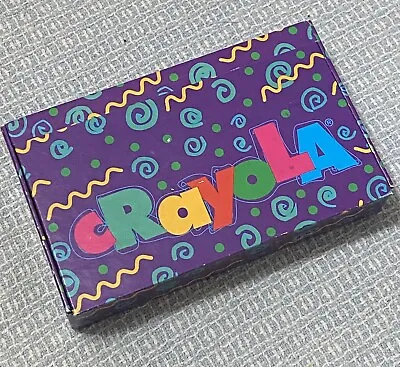 VINTAGE CRAYOLA Crayon Craft Pencil Box - 1993 Purple Colorful 90s Design Retro • $11.99