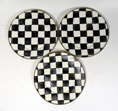 3 MacKenzie Childs Courtly Check Salad Plates • $119.99