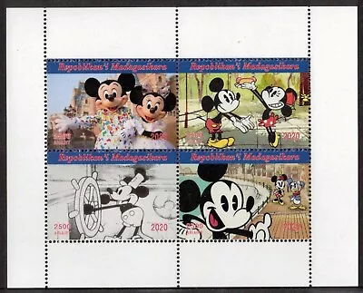 Mickey Mouse Walt Disney Cartoon Mini Stamp Sheetlet Of Four 2020 (nl387) • $2.51