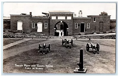 1943 Sally Port Guard House Fort McHenry Baltimore MD RPPC Photo Postcard • $39.95