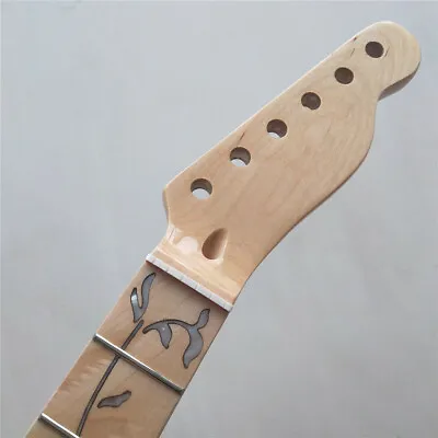 Maple Electric Guitar Neck Parts 22 Fret 25.5inch Maple Fingerboard Vine Inlay • $63.66