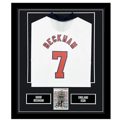 Signed David Beckham Framed Display Shirt - England Icon Autograph +COA • £999.99