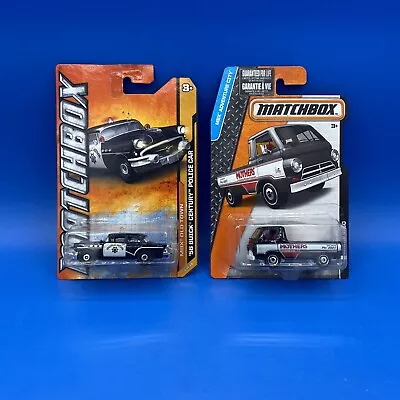 Matchbox - '56 Buick Century Police Car (Black) & ‘66 Dodge A100 Lot Of 2 • $7