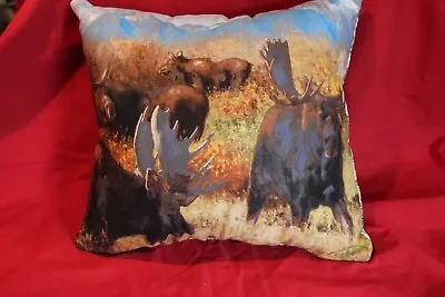 Moose  Woods  Approx. 11 X 11 New Handmade Complete Novelty Pillow • $9