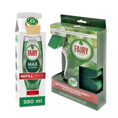 Fairy Washing Up Liquid Refill Carton & Fairy Soap Dispensing Handle + 6 Refills • £14.99