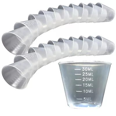 Medicine Medication Plastic Measure Guided Measuring Cup Container Pot 30ml • £10.79