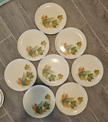 Vintage -Set Of 8 Royalon Melmac 9.75” Plates ‘Leaf Melody’ Plastic Lot Of 8 • $38.95
