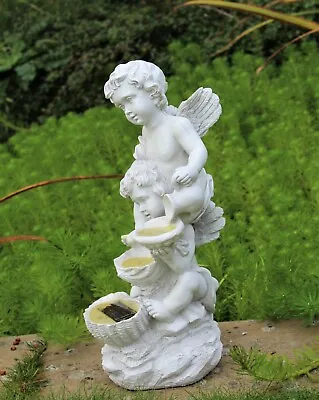 £19.76 • Buy Garden Solar Ornament Cherub Fairy Angel Figurine Angel Statue