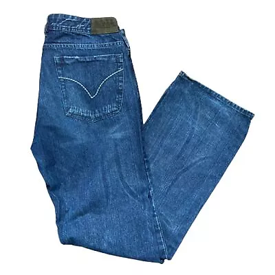 Von Dutch Dark Denim Distressed Straight Leg Jeans Men's Size 38 X 34 • $60