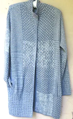 J. Jill Pure Jill  Steel Blue Duster Sweater Pockets Dropped Shoulder  Small • $4.99