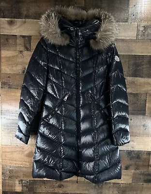 Moncler Fulmarus Long Down Jacket Women Black Size 1 • $899.99