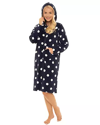 Suzy & Me Ladies Luxury Fleece Hooded Zip Dressing Gown • £24