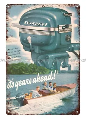 1951 Evinrude Big Twin Outboard Motor Boating Milwaukee WI Metal Tin Sign • $18.93