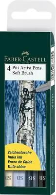 Faber-Castell PITT Artist Pen Soft Brush Shades Of Grey (4pk) • £10.76