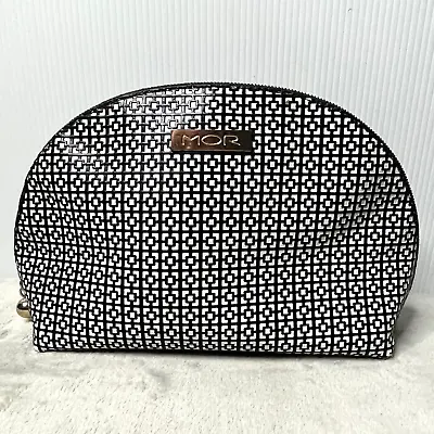 Mor Cosmetics Bag Black White Zip Up Lined Toiletry Travel Clutch Bag • $7.77