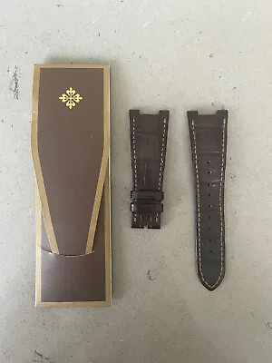 £325 • Buy Patek Philippe Nautilus Brown Leather Watch Strap