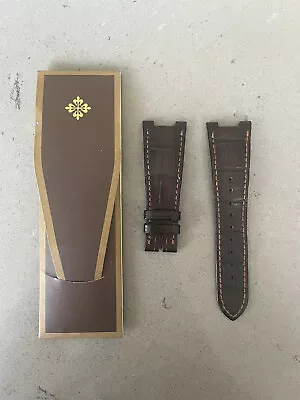 £325 • Buy Patek Philippe Nautilus Brown Leather Watch Strap