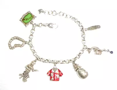 Retired! BRIGHTON HAWAII Charm Bracelet Pineapple Dancer Mermaid Surfboard Lei! • $29.95