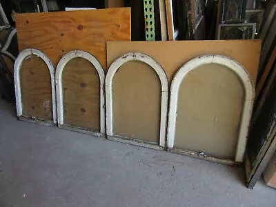 ~ 4 Antique Circle Top Window Sashes ` 24.5 X 33.75 ~ Architectural Salvage • $179