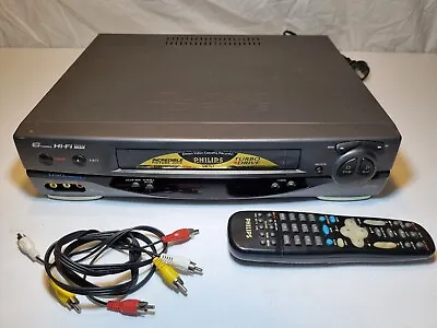 PHILIPS VCR PLAYER - VHS - TURBO DRIVE - VR455/75 - With Remote • $115