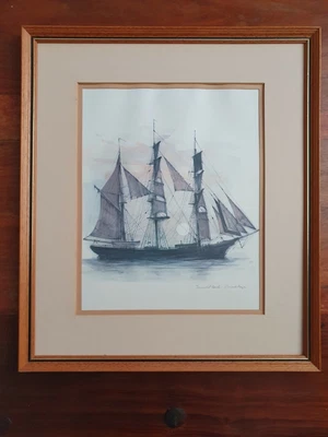 £22 • Buy 3 Mast Schooner By Mads Stage. Framed Print 