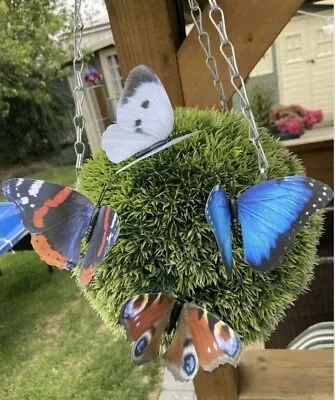 4 Pcs Garden Butterflies On Sticks Pack Beautiful Art Indoor Outdoor Decoration • £3.89