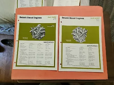 $12.02 • Buy 2  1970's DETROIT DIESEL TRUCK ENGINE Brochures 6V-53  &  8V-92