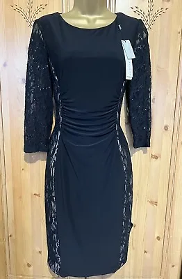 Dress  Roman Party Size 10 RRP £ 50 Lace Side Sleeve Sequin Bodycon Black • £25