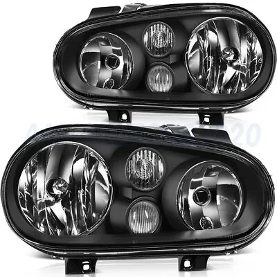 $77.74 • Buy For 99-06 Volkswagen VW Golf Cabrio Black Housing Clear Headlight Reflector Lamp