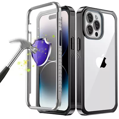 $13.99 • Buy Built-in Screen Case For IPhone 14 13 11 Pro Max 12 Xs Shockproof 360 Cover