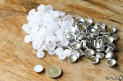 £2.99 • Buy 22L Button Blanks Cover Non Astor Sets White Metal Plastic 14mm Dress Making Sew