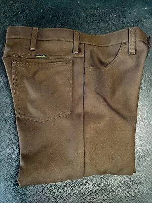 Vintage Wrangler Wrancher Dress Cowboy Jeans 82BN Pants 32x34 Brown • $18.29