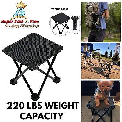 $24.74 • Buy Portable Camping Stool Fishing Chair Folding Ottoman Outdoor Seat Pet Booster